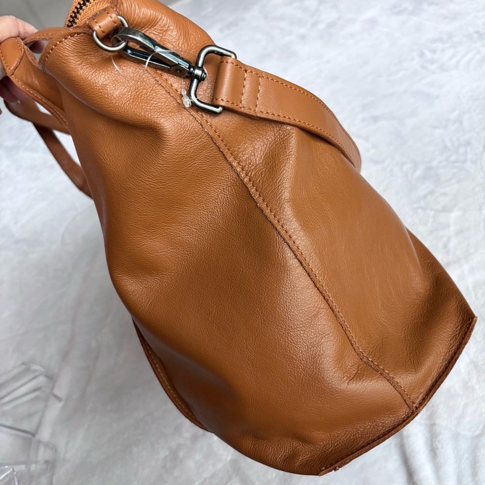 HARBOUR 2ND Manon Large Tan Genuine Leather Tote Bag - Picture 11 of 16